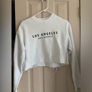 white cropped crewneck